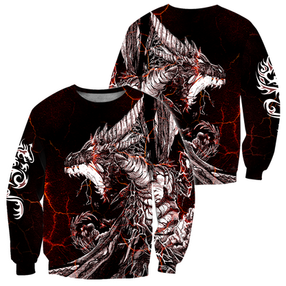 Red Black Tattoo Dragon Hoodie T Shirt For Men and Women HAC190502-NM-Apparel-NM-Sweatshirts-S-Vibe Cosy™