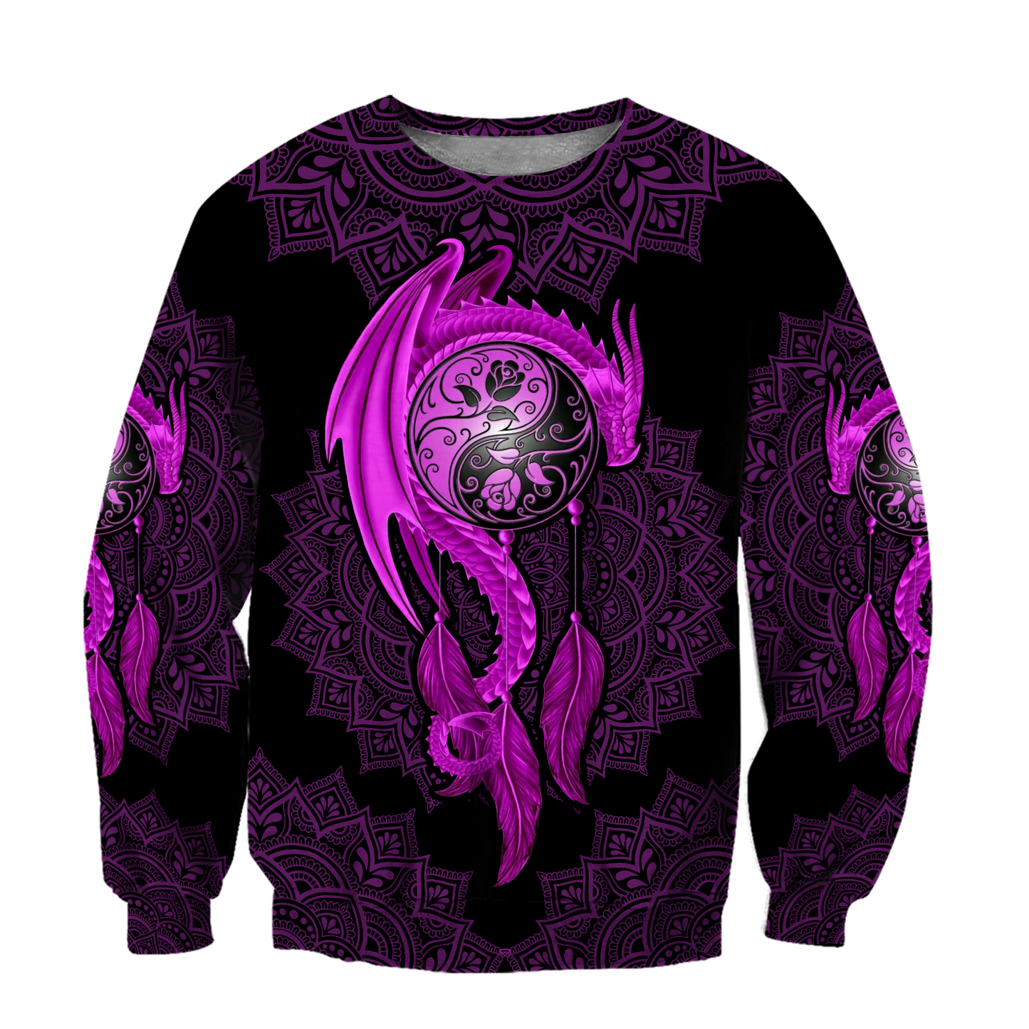 Mandala Purple Dragon Tattoo Shirt For Men and Women-NM