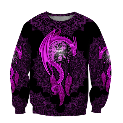 Mandala Purple Dragon Tattoo Shirt For Men and Women-NM