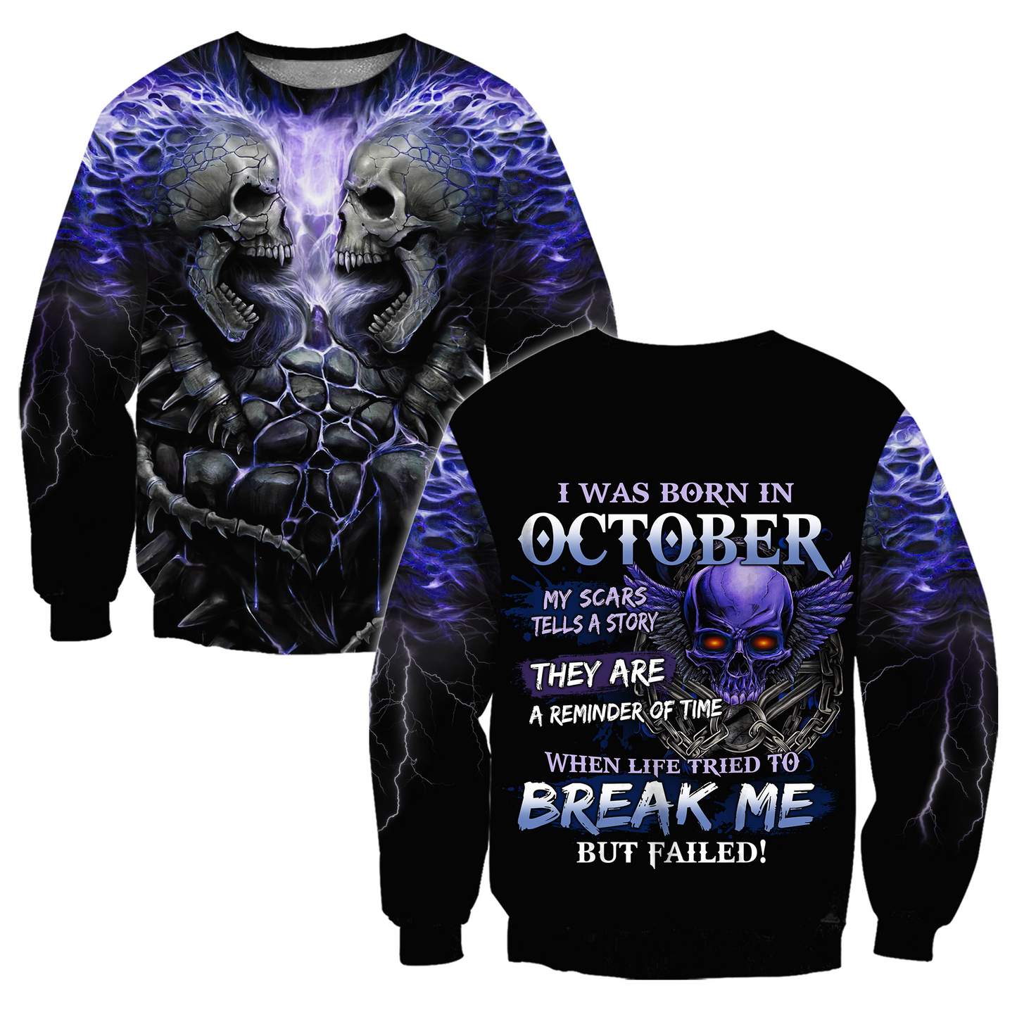 October Guy Skull 3D All Over Printed Shirts Pi24102010ST