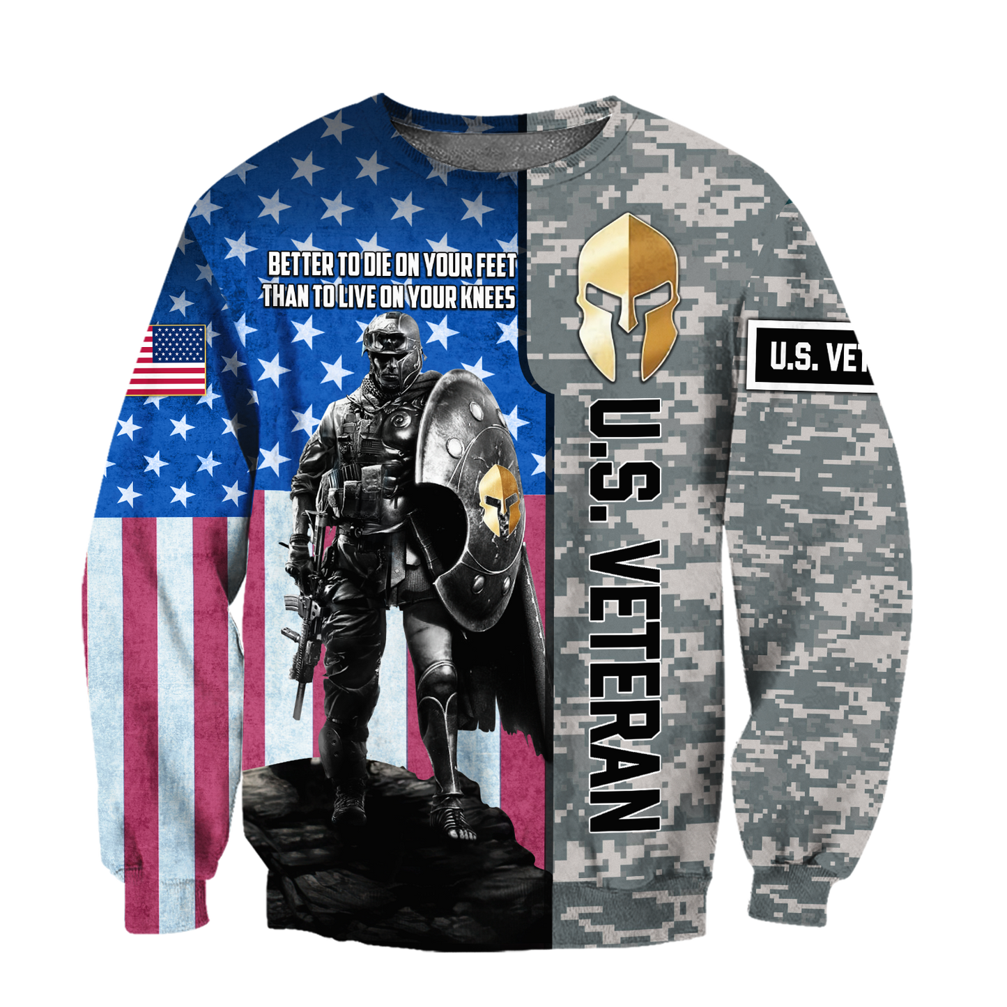 Spartan Soldier US Veteran 3D All Over Printed Shirt Hoodie MP21082020
