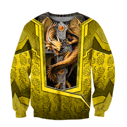3D Tattoo and Dungeon Dragon Hoodie HAC301203-Apparel-NM-Sweater-S-Vibe Cosy™