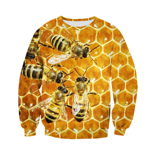 3D All Over Printed Bees Shirts and Shorts-Apparel-6teenth World-Sweatshirt-S-Vibe Cosy™