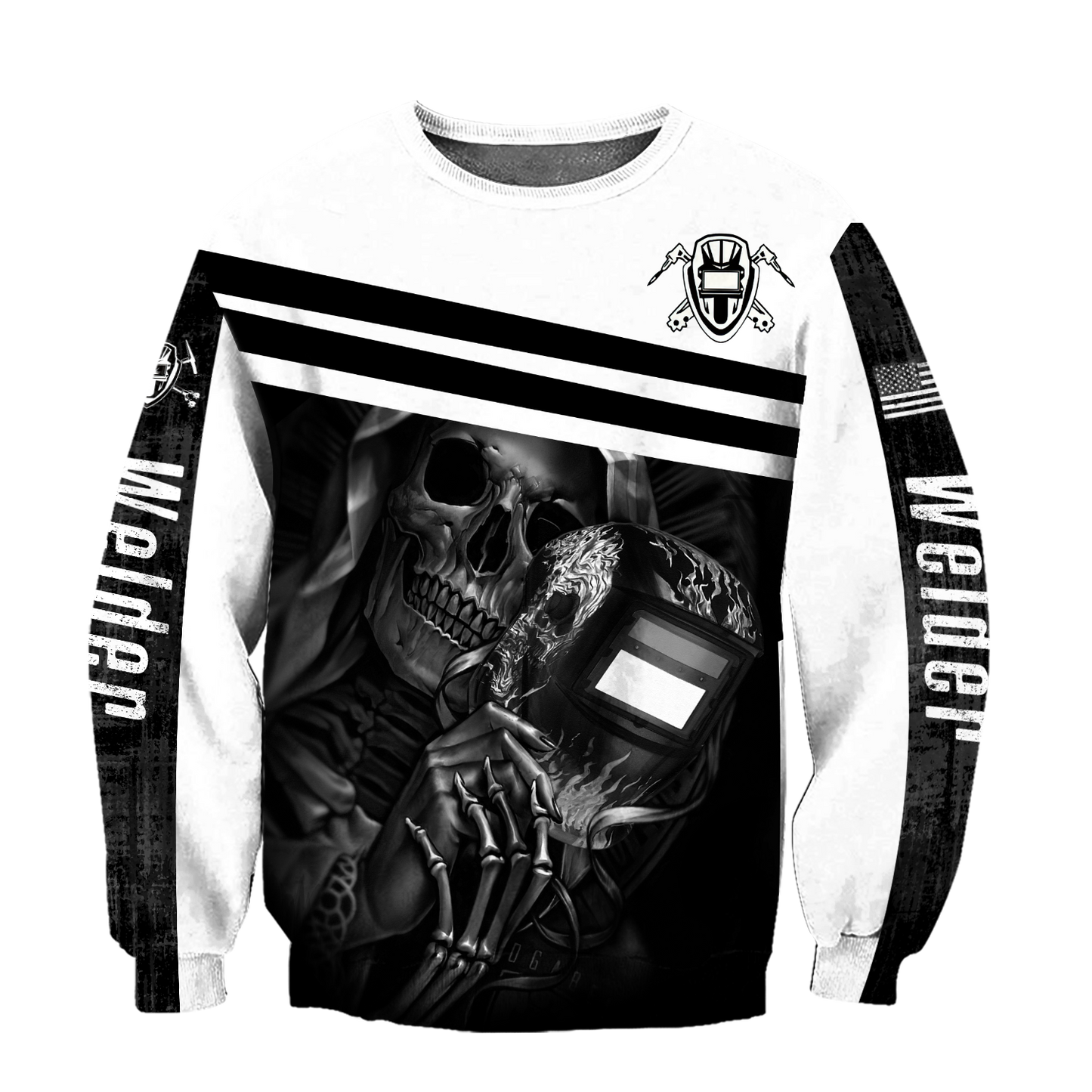 Premium Unisex All Over Printed Skull Welder Shirts MEI