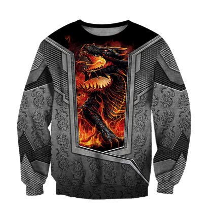 3D Tattoo and Dungeon Dragon Hoodie HAC27126-Apparel-NM-Sweater-S-Vibe Cosy™