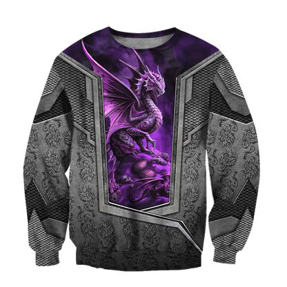 3D Tattoo and Dungeon Dragon Hoodie HAC020111-Apparel-NM-Sweater-S-Vibe Cosy™