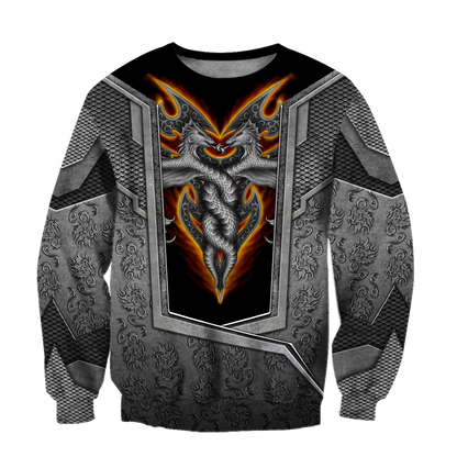 3D Tattoo and Dungeon Dragon Hoodie HAC020108-Apparel-NM-Sweater-S-Vibe Cosy™