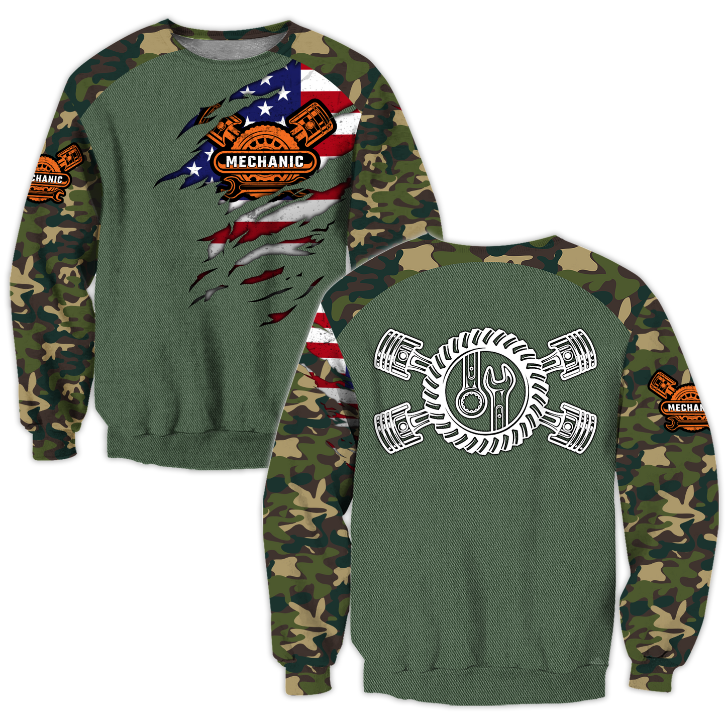 Mechanic Camo 3D All Over Printed Hoodie For Men and Women TN
