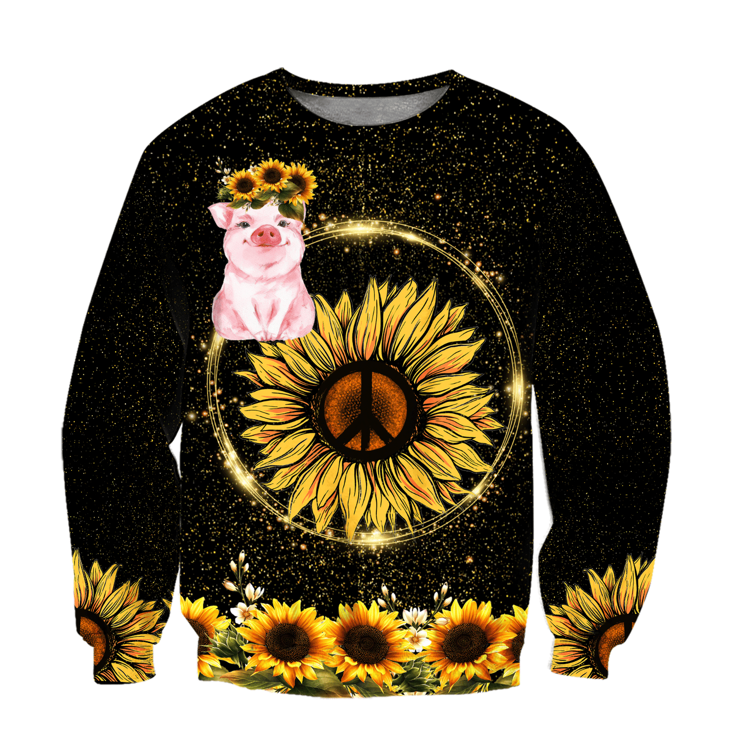 Lovely Pig And Sunflower 3D All Over Printed Shirts