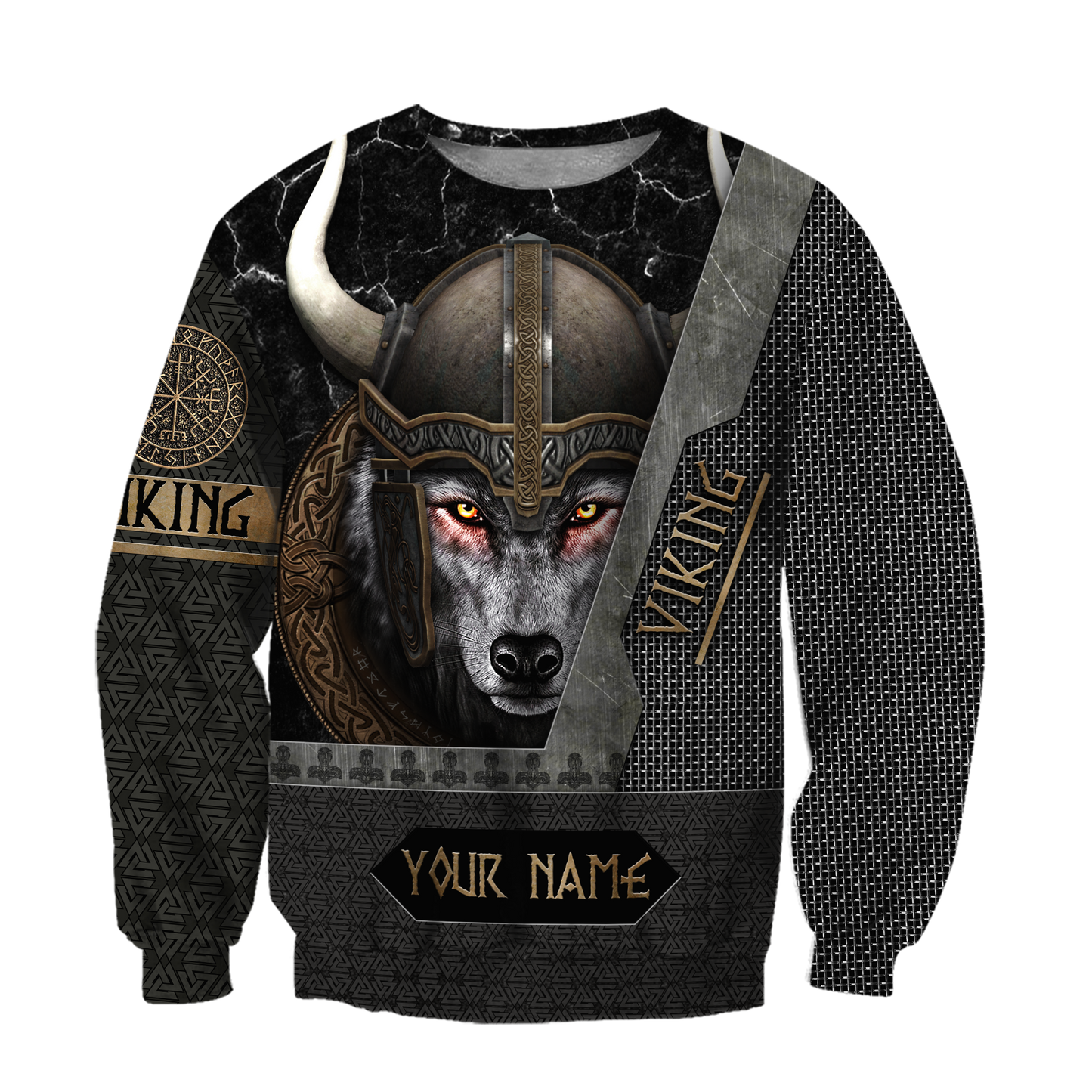 Custom Name Viking Wolf Warrior 3D All Over Printed Shirt for Men and Women