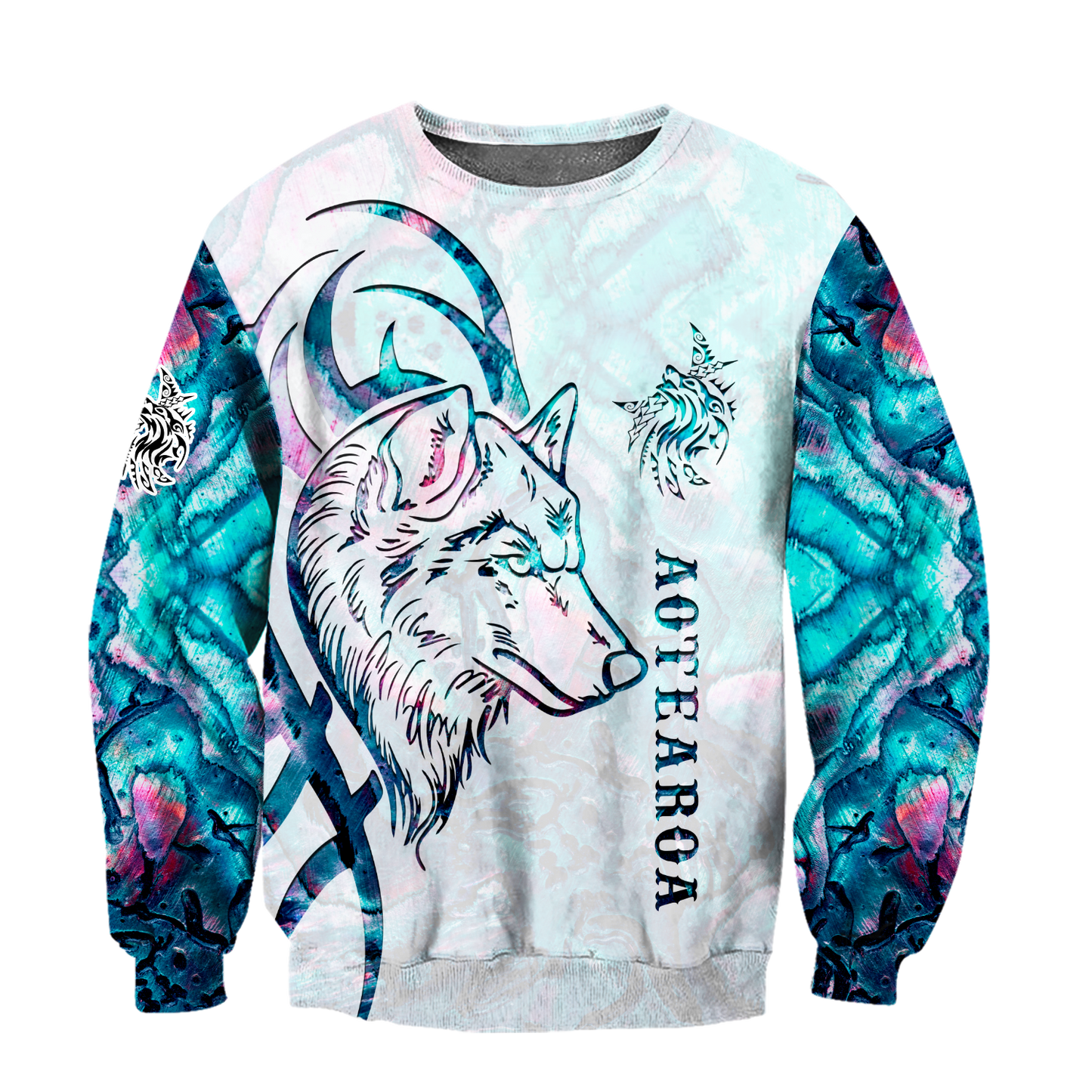 Paua shell wolf tattoo 3d all over printed shirt and short for man and women