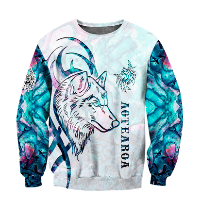 Paua shell wolf tattoo 3d all over printed shirt and short for man and women