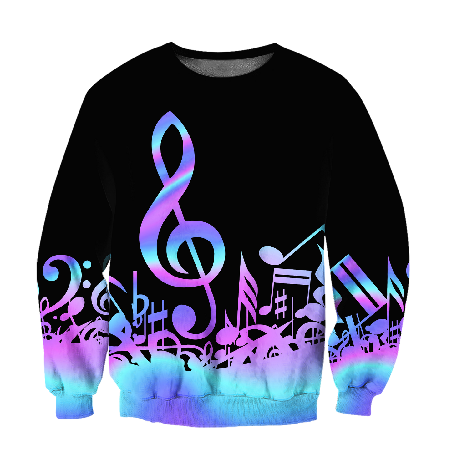 Purple Music Notes 3D All Over Printes