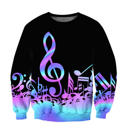 Purple Music Notes 3D All Over Printes