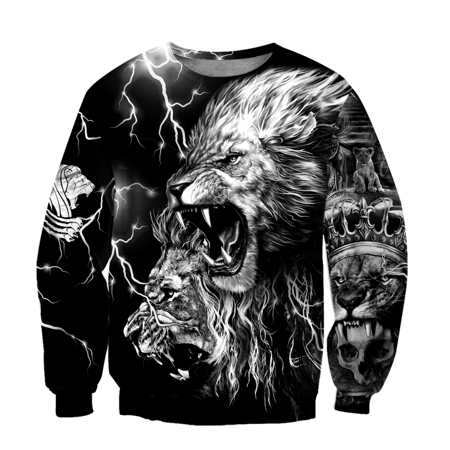 Lion Tattoo Thunder 3D All Over Printed  Unisex Shirts