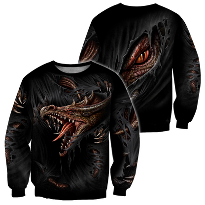 3D Armor Tattoo and Dungeon Dragon Hoodie Pi150104 - Amaze Style™-Apparel