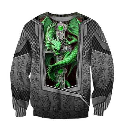 3D Tattoo and Dungeon Dragon Hoodie HAC27122-Apparel-NM-Sweater-S-Vibe Cosy™