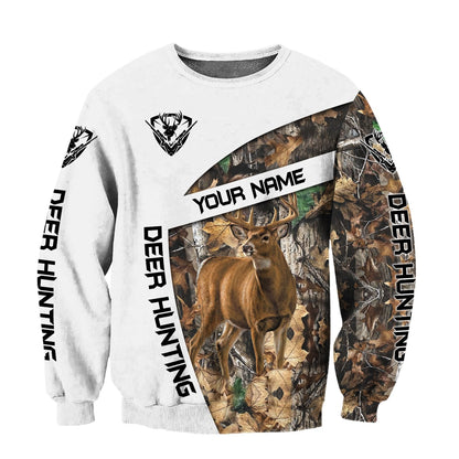 Deer Hunting Customize Name White 3D hoodie shirt for men and women