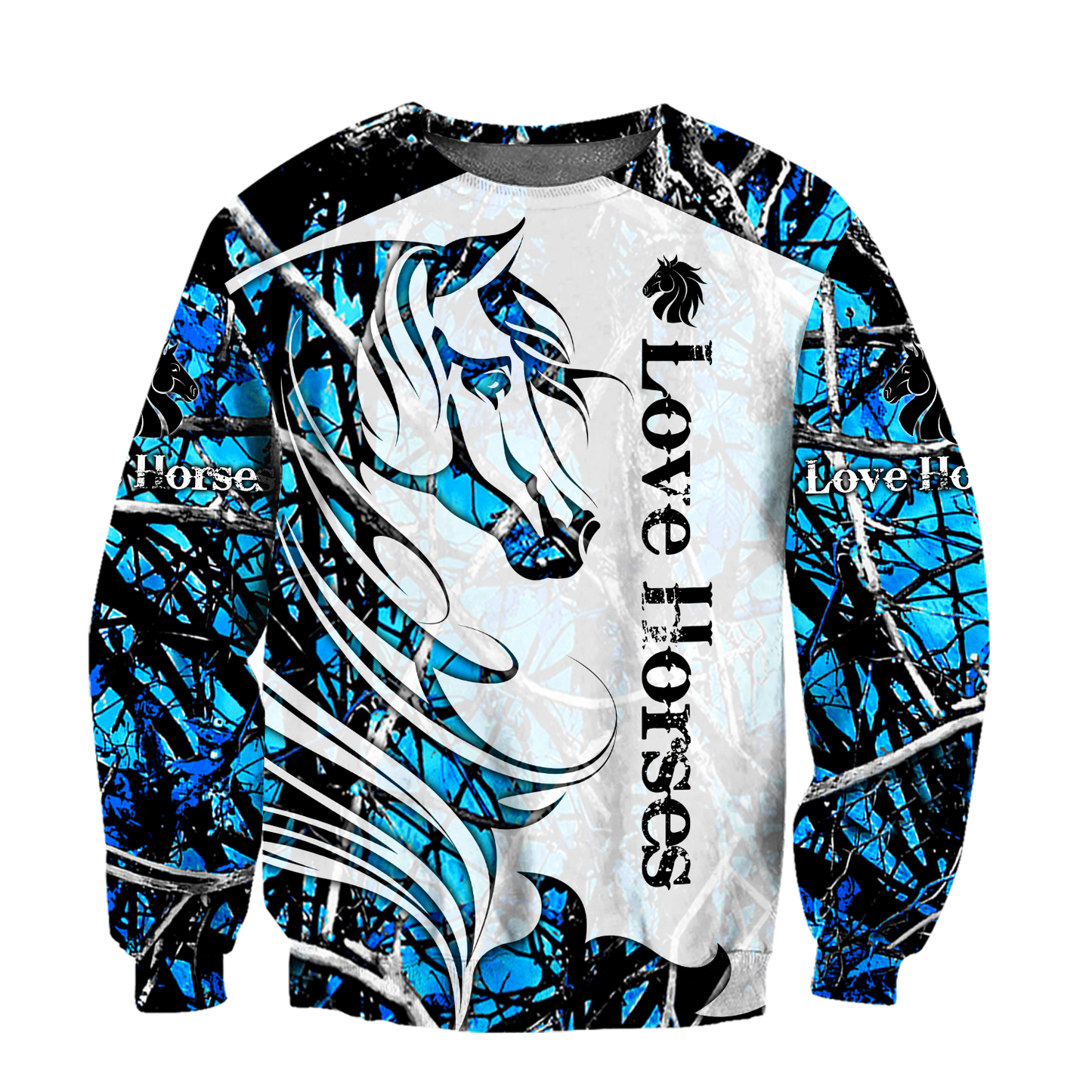 Horse Camo Blue Pattern 3D All Over Printed Shirts Pi050502 - Amaze Style™-Apparel