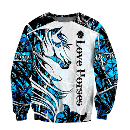 Horse Camo Blue Pattern 3D All Over Printed Shirts Pi050502 - Amaze Style™-Apparel