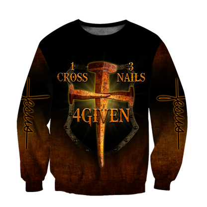1 Cross 3 Nails 4 Given  3D All Over Printed Shirts For Men and Women Pi30062002