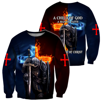 Knight Templars A Child Of God A Man Of Faith A Warrior Of Christ 3D All Over Printed Shirts For Men and Women Pi05092004S