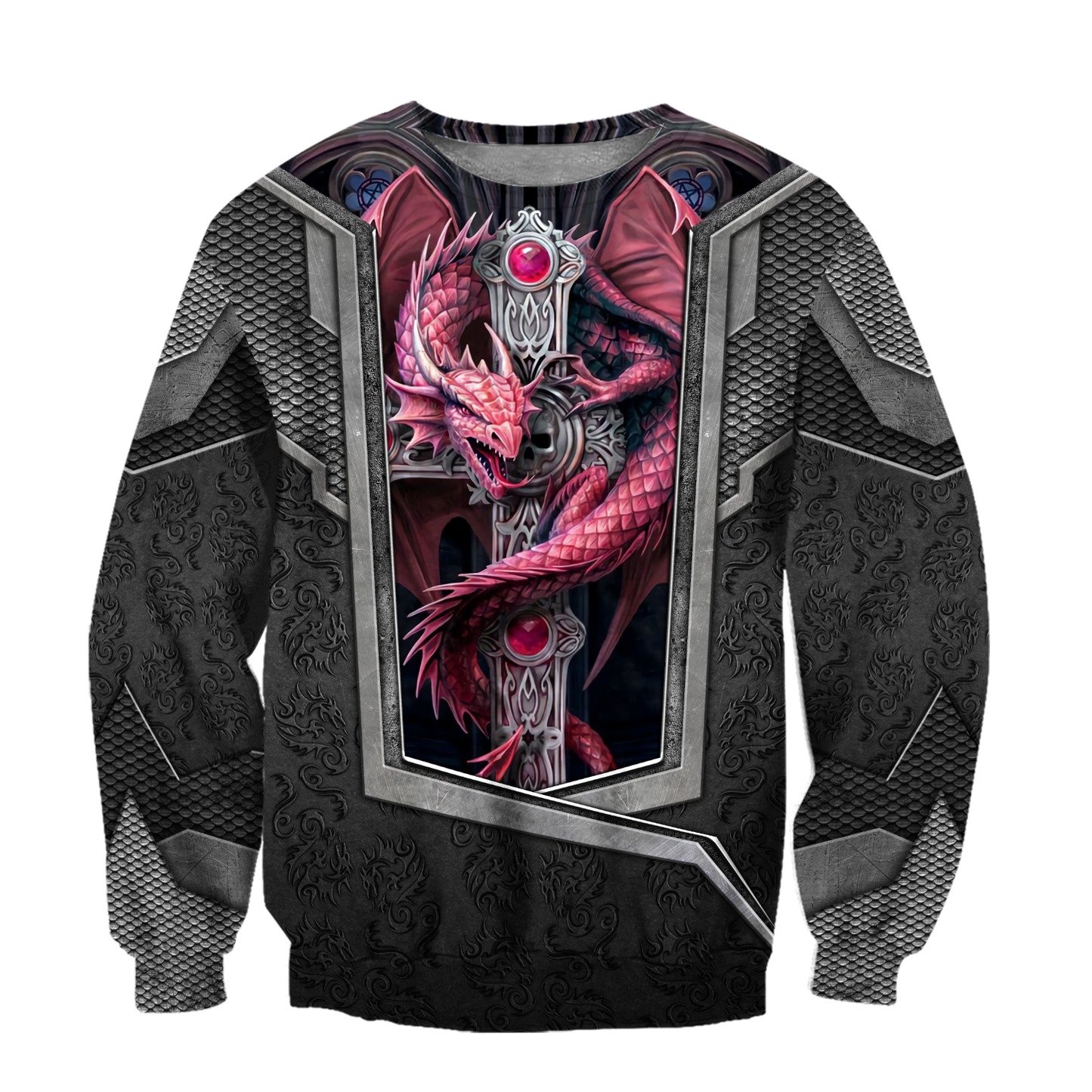 3D Tattoo and Dungeon Dragon Hoodie HAC26124-Apparel-NM-Sweater-S-Vibe Cosy™