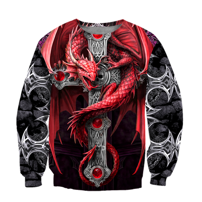 Tattoo and Dungeon Dragon Hoodie T Shirt For Men and Women HAC090606-Apparel-NM-Sweatshirts-S-Vibe Cosy™