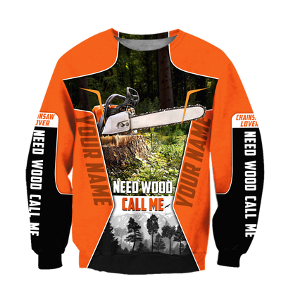 3D Chainsaw Logger Custom Name Unisex Shirts