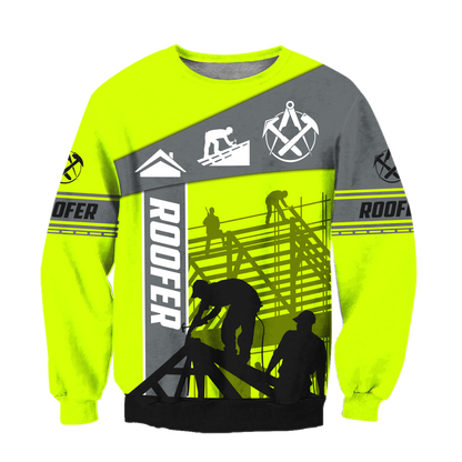 The Roofer Man Green 3D All Over Printed Shirts For Men
