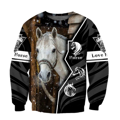 Beautiful Horse 3D All Over Printed shirt for Men and Women Pi040102-Apparel-MP-Sweat Shirt-S-Vibe Cosy™