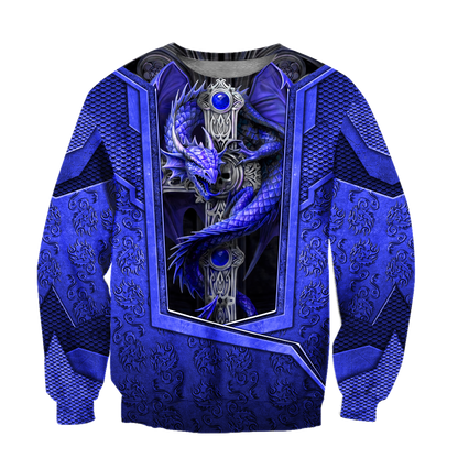3D Tattoo and Dungeon Dragon Hoodie HAC301202-Apparel-NM-Sweater-S-Vibe Cosy™
