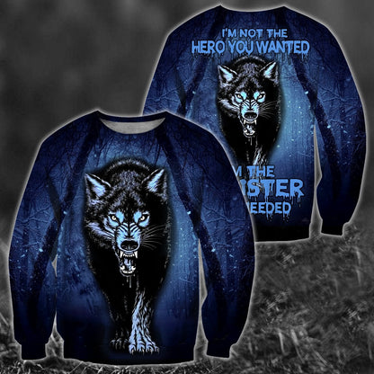Night Wolf 3D All Over Print Hoodie T Shirt For Men and Women HHT07092016