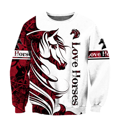 Horse Camo Red 3D All Over Printed Shirts Pi050501S1 - Amaze Style™-Apparel