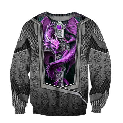 3D Tattoo and Dungeon Dragon Hoodie HAC27121-Apparel-NM-Sweater-S-Vibe Cosy™