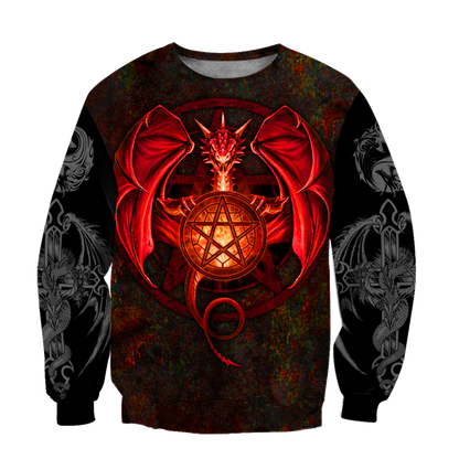 Tattoo and Dungeon Dragon Hoodie T Shirt For Men and Women HAC090607-Apparel-NM-Sweatshirts-S-Vibe Cosy™