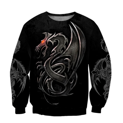 3D Armor Tattoo and Dungeon Dragon Hoodie HAC130102 - Amaze Style™-Apparel