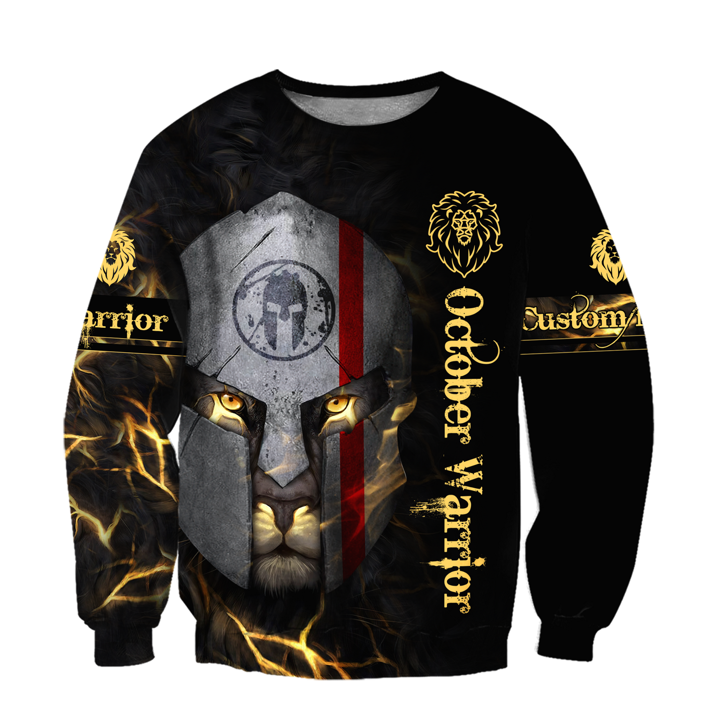 October Spartan Lion Warrior 3D All Over Printed Unisex Shirts