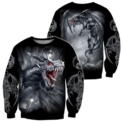 3D Armor Tattoo and Dungeon Dragon Hoodie Pi150102-Apparel-NM-Sweater-S-Vibe Cosy™