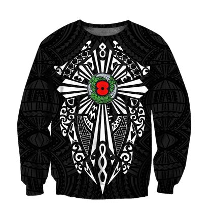 New zealand anzac, lest we forget maori cross tattoo 3d all over printed shirt and short for man and women MH3006201