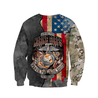 All Over Printed U.S Marine Corps Veteran Hoodie HHT31082003-MEI