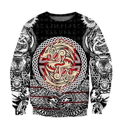 Fenrir Viking Tattoo 3D Over Printed Hoodie for Men and Women-ML