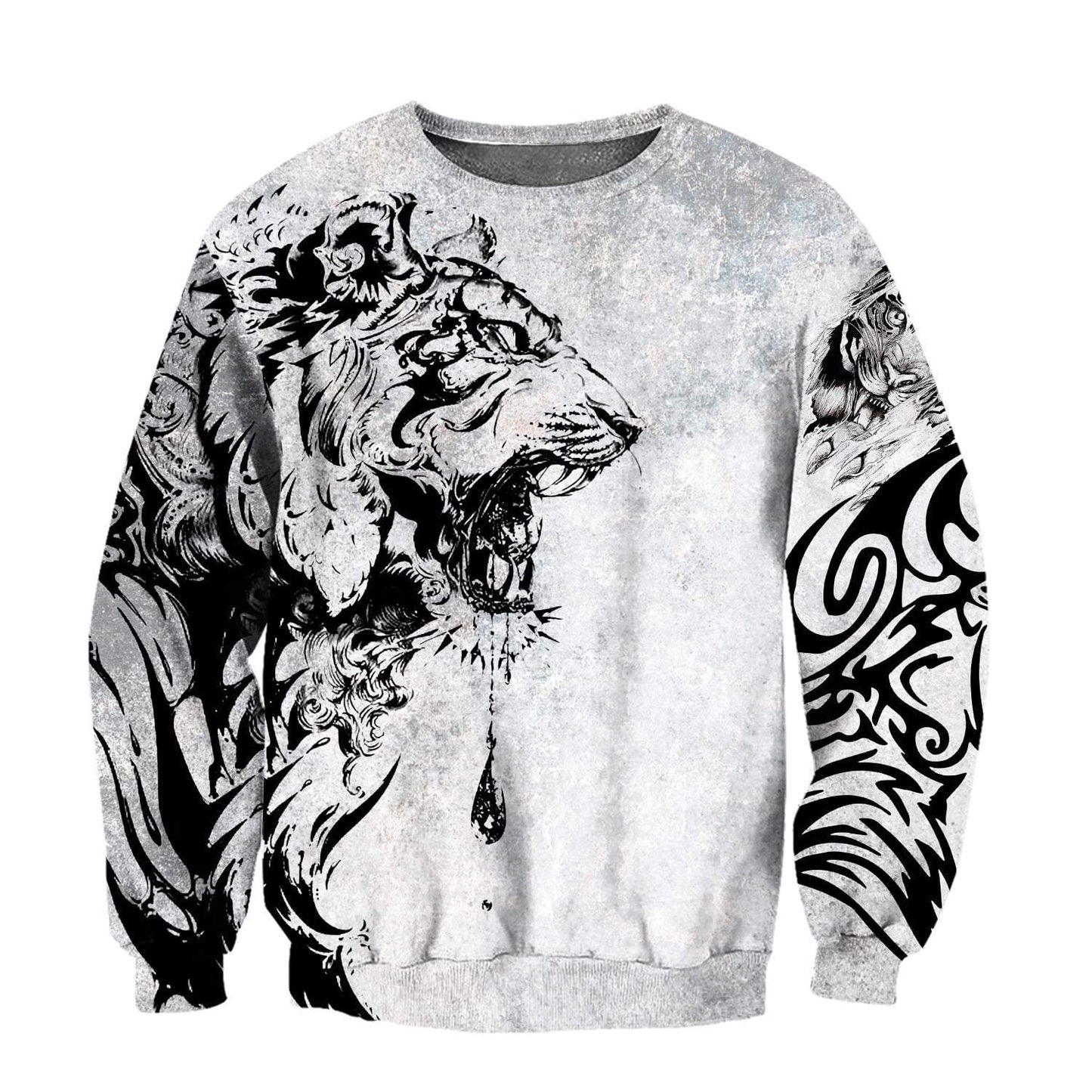 Power Tiger Tattoo 3D Over Printed Hoodie Tshirt for Men and Women-ML