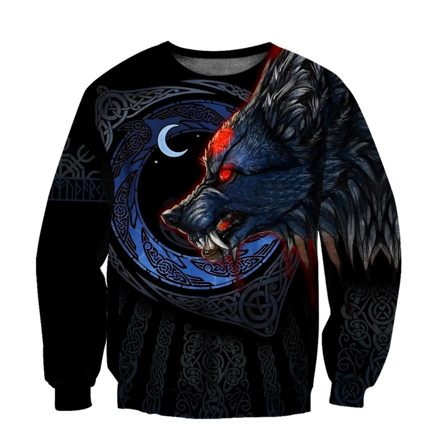 Fenrir Viking Wolf 3D Over Printed Hoodie for Men and Women-ML