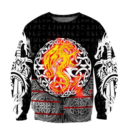 Nidhogg Viking Tattoo 3D Over Printed Hoodie Cloak for Men and Women-ML