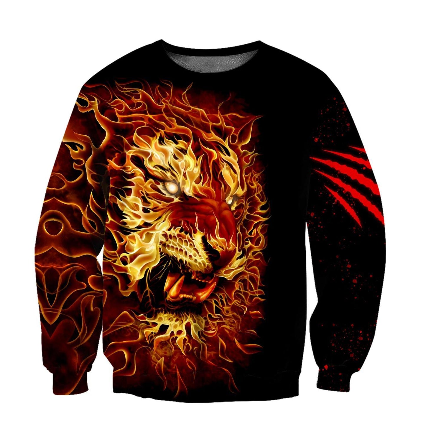 Firer Tiger 3D Over Printed Hoodie Cloak for Men and Women-ML