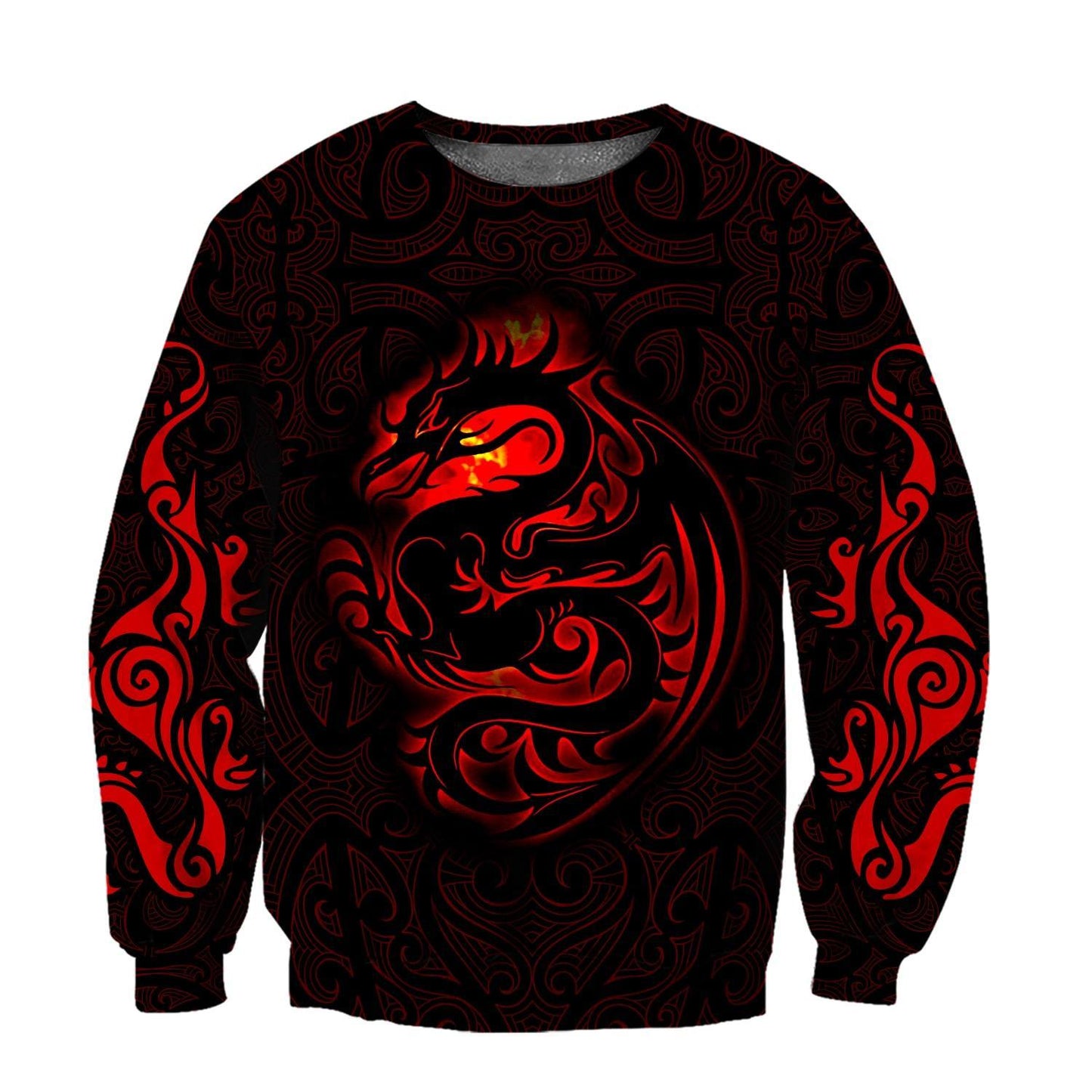 Dragon Tribal Tattoo Art 3D Over Printed Hoodie Tshirt for Men and Women-ML