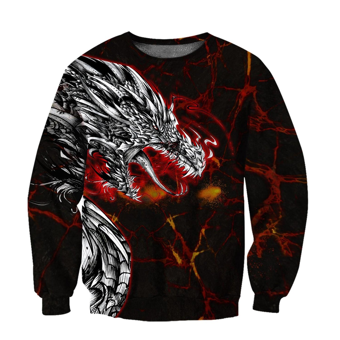 Dragon Lava Art 3D Over Printed Hoodie Tshirt for Men and Women-ML