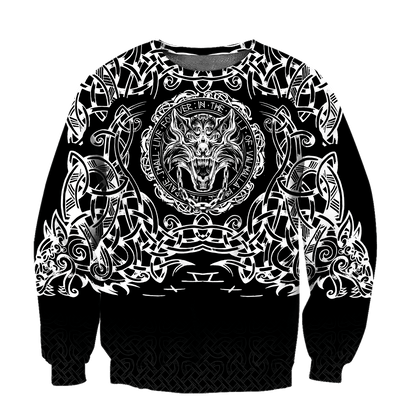 Fenrir Viking 3D Over Printed Hoodie for Men and Women-ML