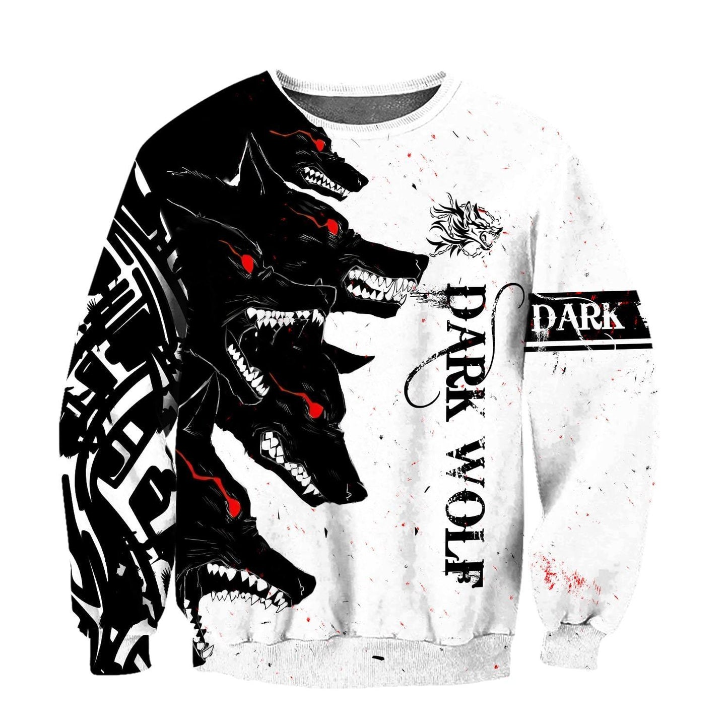 Dark Wolf 3D Over Printed Hoodie for Men and Women-ML